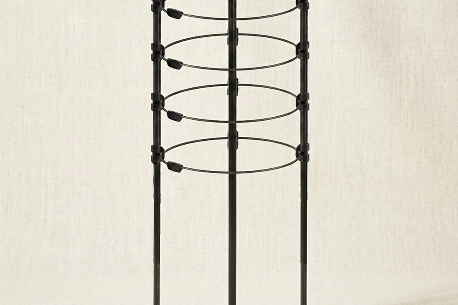 Tuteur tomate empilable modulaire Jarditips assemble en hauteur reglable 60 a 180 cm, structure ABS noir et tige fibre verre