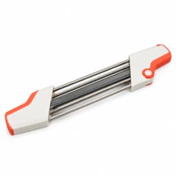 Affûteur 2 en 1 pour chaîne de tronçonneuse, corps blanc et poignées orange