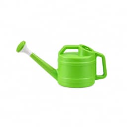 Arrosoir 2,5 L vert à long bec, pomme amovible blanche à disque perforé, sur fond blanc