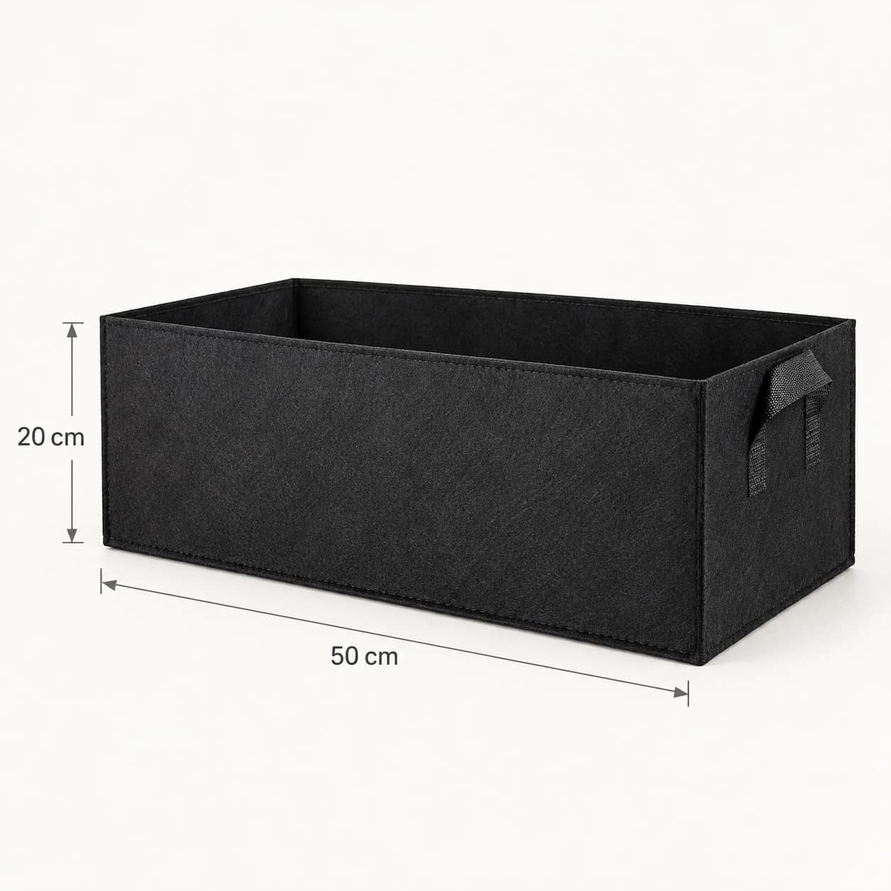 Bac de culture tissu rectangulaire coté 50 cm de long et 20 cm de haut