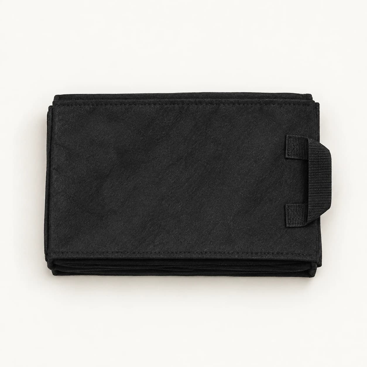 Bac de culture tissu rectangulaire plié à plat tel que livré, vue de dessus