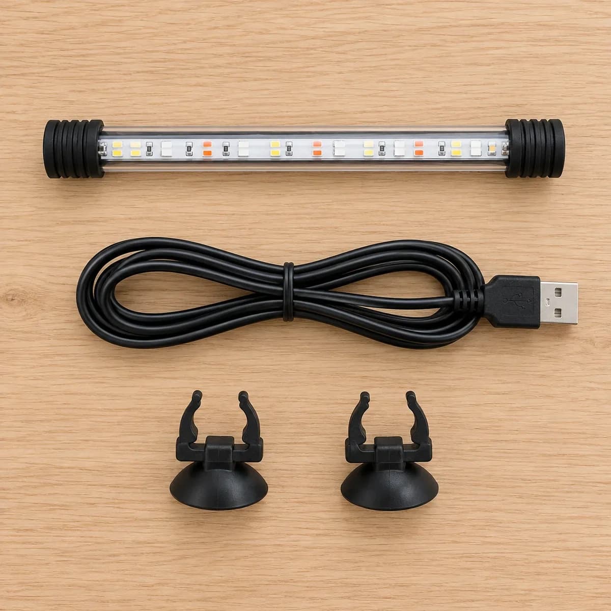 Barre LED étanche pour aquarium, 18 cm, lumière bleu-blanc, prise USB, vue 5