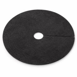Disque de paillage noir de 25 cm sur fond blanc