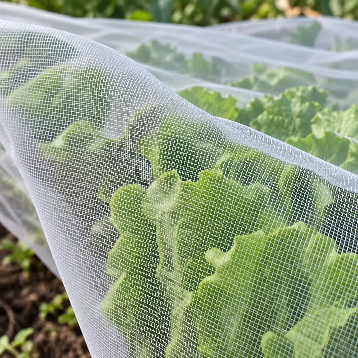 Vue rapprochée des légumes à travers le filet