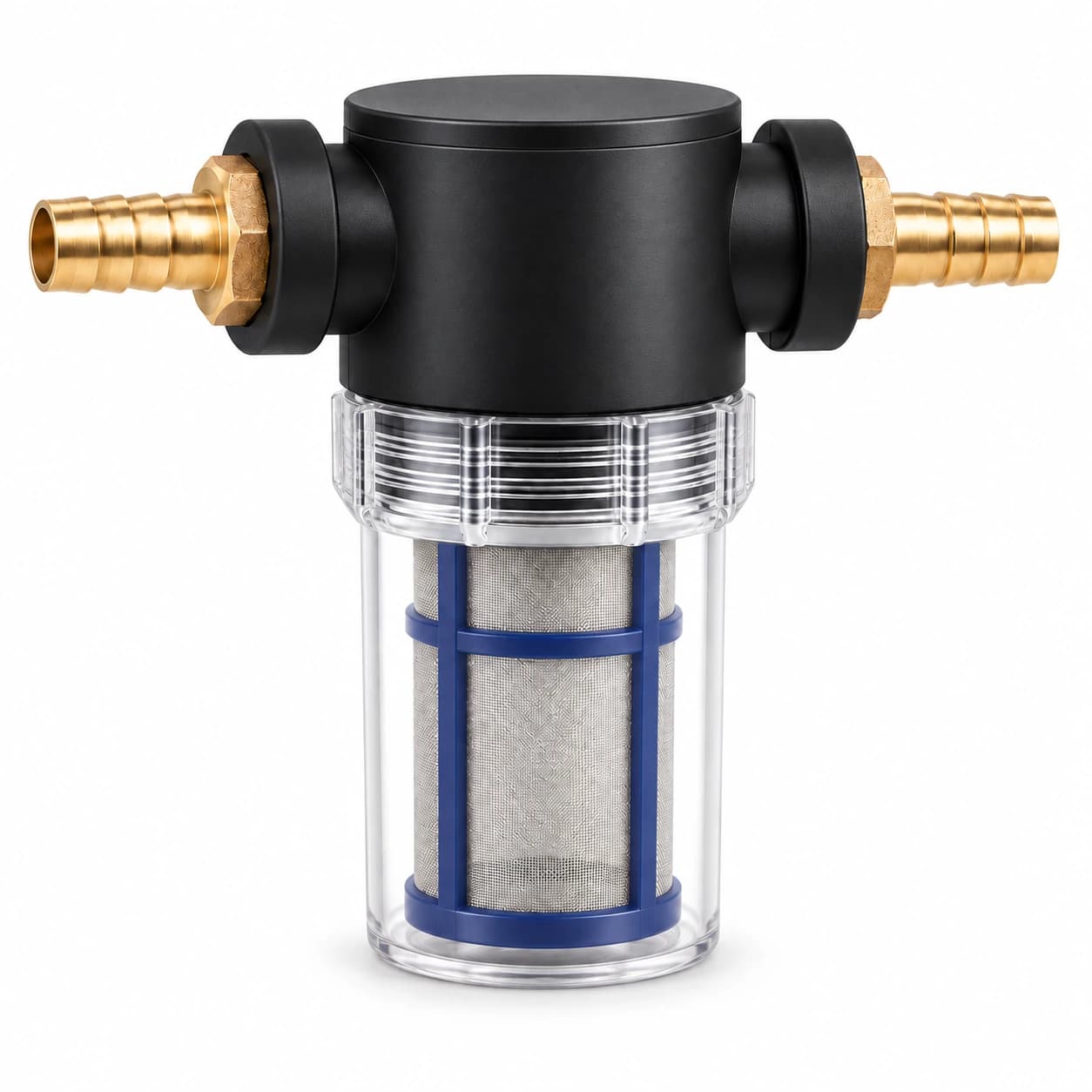 Filtre à eau de pluie 1/2 pouce avec raccord laiton et bocal transparent