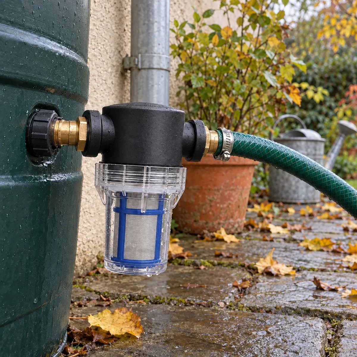 Filetage 1/2 pouce femelle et raccord cannelé du filtre eau de pluie