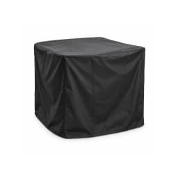 Housse de protection salon de jardin noire, cube 70 x 70 x 70 cm, vue de trois quarts sur fond blanc