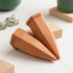 Pique arrosage terre cuite avec bouteille en plastique, vue ensemble