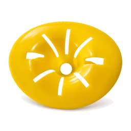 Pièce jaune seule sur fond blanc, ovale bombé à huit fentes rayonnantes