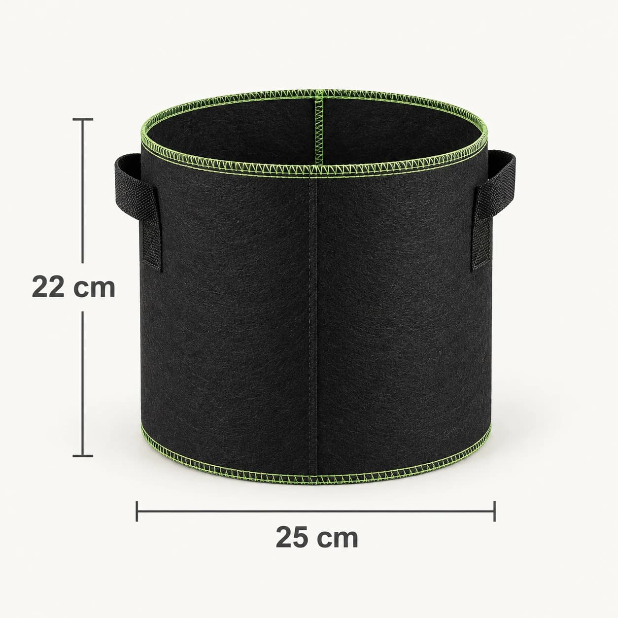 Dimensions du pot en tissu 11 litres Jarditips