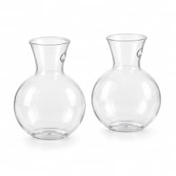 Lot de deux vases muraux transparents à col évasé, posés côte à côte sur fond blanc
