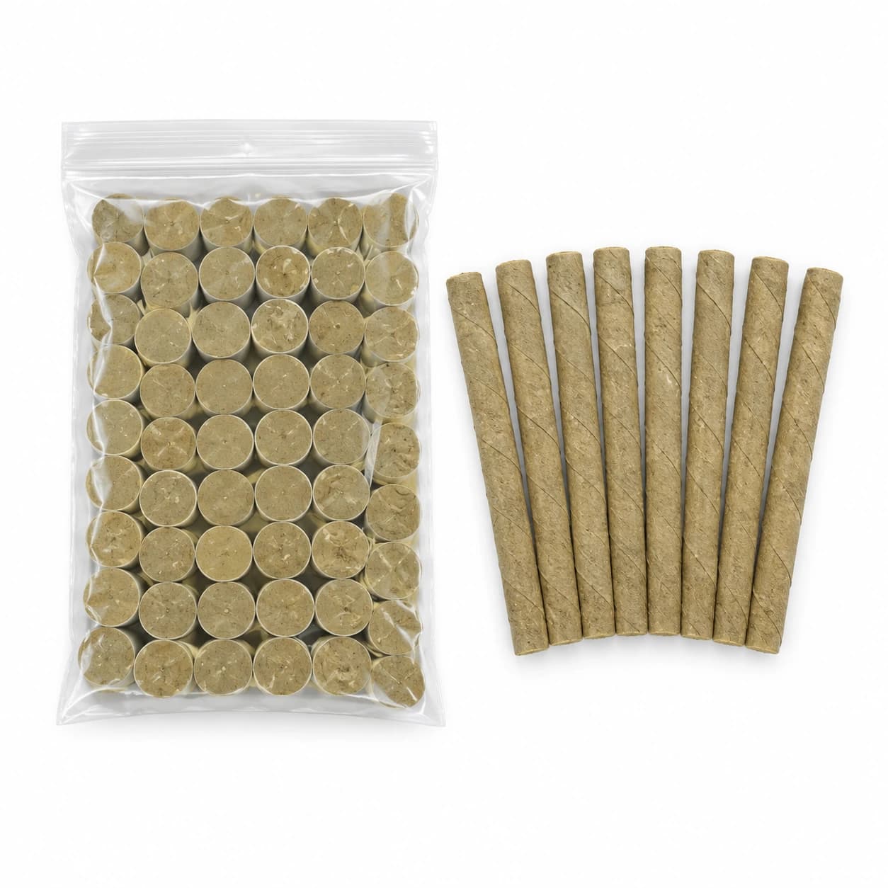 Le sachet de bâtonnets de fumigation accompagné de quelques unités dépliées