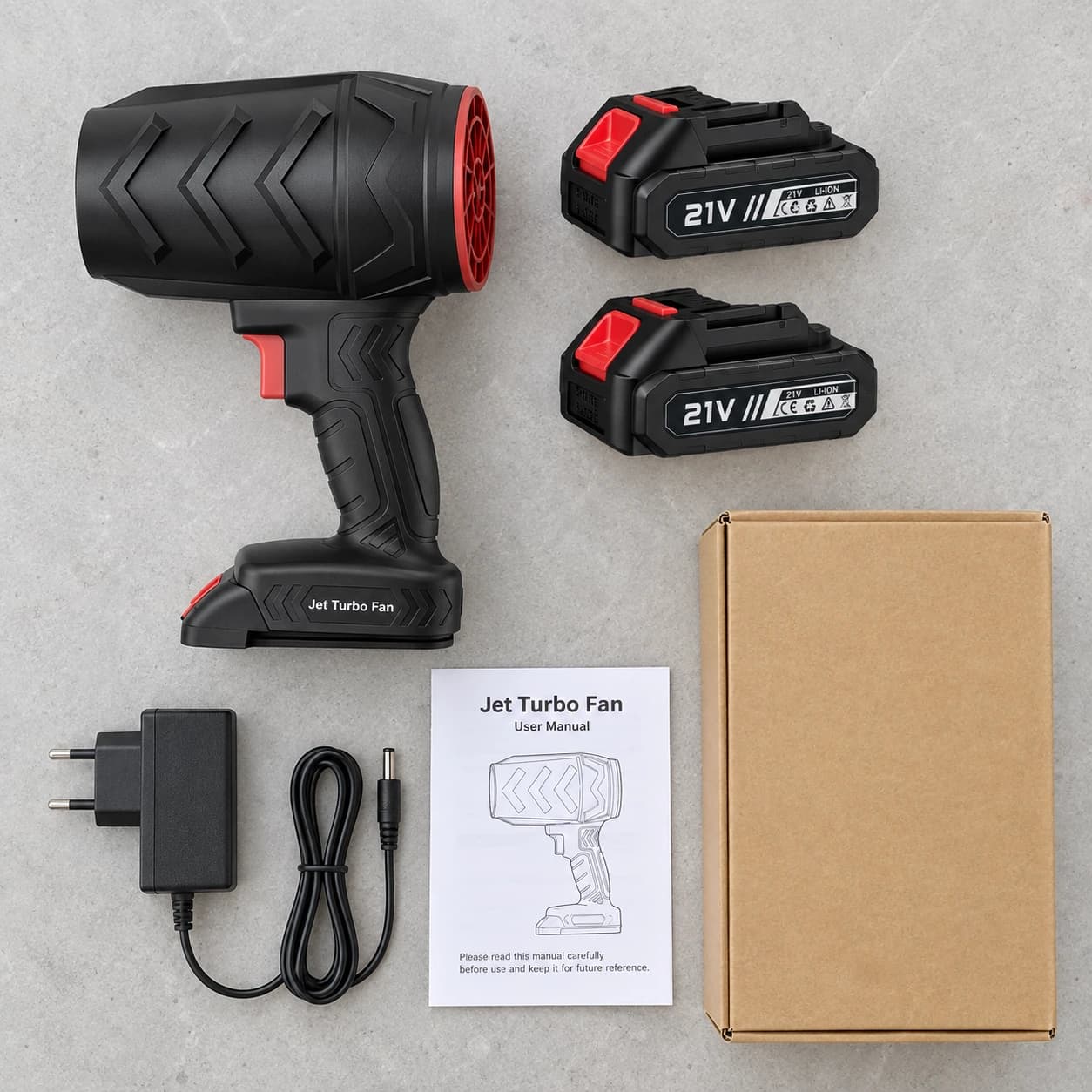 Souffleur, deux batteries et chargeur