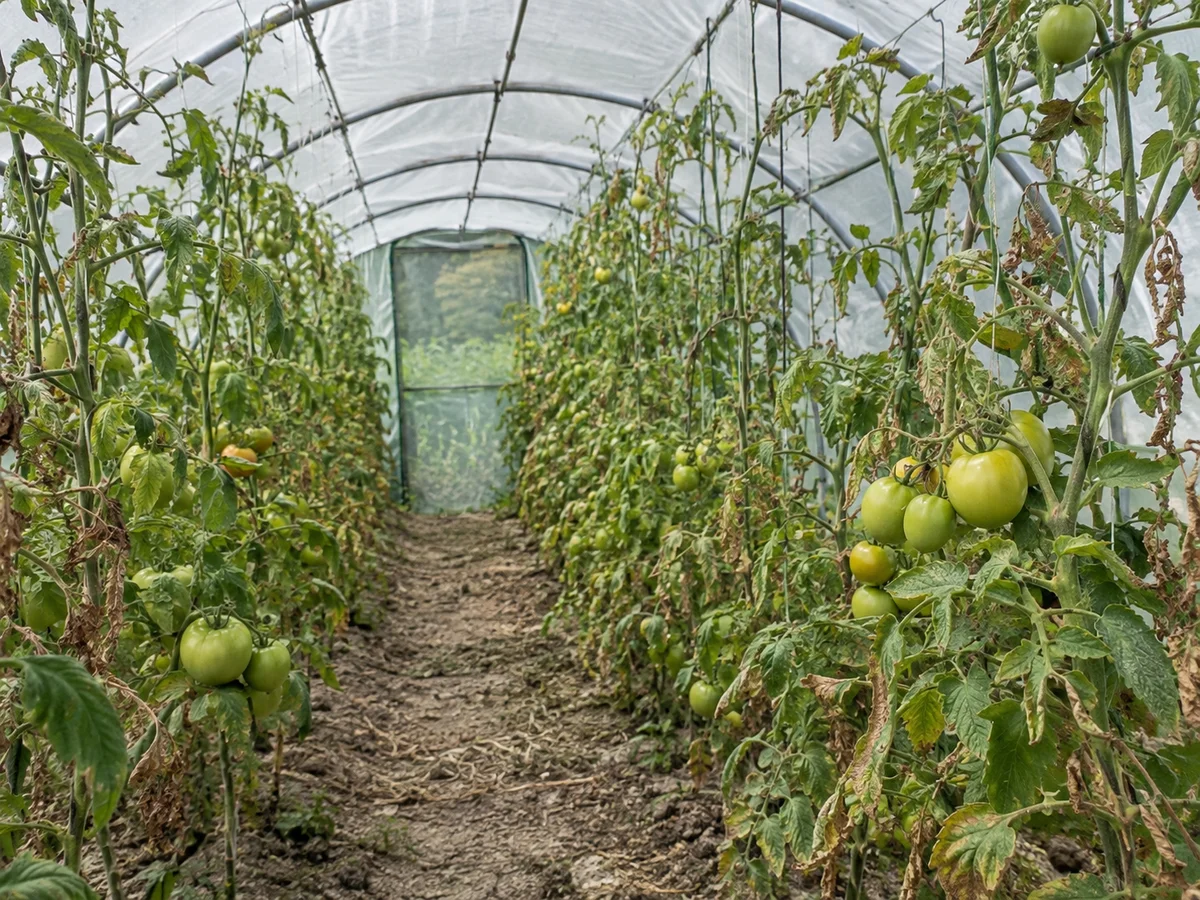 Tomates sous serre tunnel