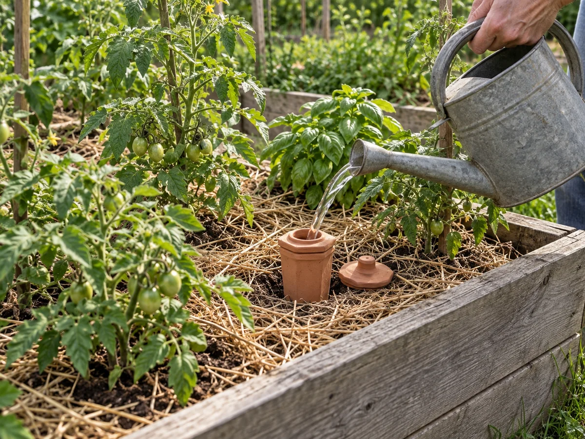 Oya enterrée dans un potager